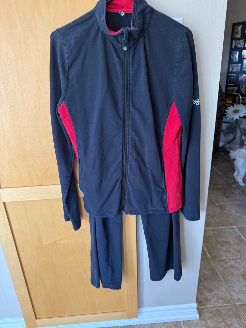 Roots Black and Red Zip-Up Active Jacket and Pants Set
Good Condition